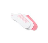 HUGO Three-pack of ankle socks with logo details - Style 3P AS SLANTMONO CC W, 50543195 White / Pink 3-4.5