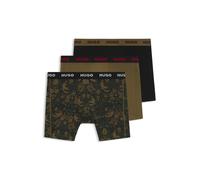 HUGO Three-pack of boxer briefs in stretch cotton - Style BOXERBR TRPLT DESIGN, 50532559 Black / Green L