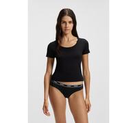 HUGO Three-pack of briefs in stretch cotton - Style TRIPLET BRIEF STRIPE, 50469657 Black XL