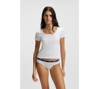 HUGO Three-pack of briefs in stretch cotton - Style TRIPLET BRIEF STRIPE, 50469657 White / Black XL