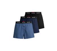 HUGO Three-pack of cotton boxer shorts with logo waistbands - Style WOVEN BOXER TRIPLET, 50532565 Black / Blue XS