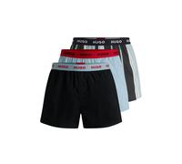 HUGO Three-pack of cotton boxer shorts with logo waistbands - Style WOVEN BOXER TRIPLET, 50532565 Black / Blue S