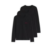 HUGO Three-pack of cotton underwear T-shirts - Style LS-SHIRT RN TRIPLET, 50492631 Black S