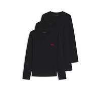 Hugo Long Sleeve T-Shirts LS-SHIRT RN TRIPLET - 3-Pack Cotton with Logos - Black S