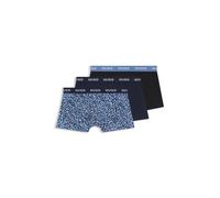HUGO Three-pack of logo-waistband trunks in stretch cotton - Style TRUNK TRIPLET DESIGN, 50532550 Blue XL
