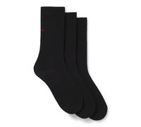 HUGO Three-pack of regular-length socks with logo details - Style 3P RS UNI CC, 50493253 Black 5.5-8