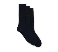HUGO Three-pack of regular-length socks with logo details - Style 3P RS UNI CC, 50493253 Dark Blue 9-11