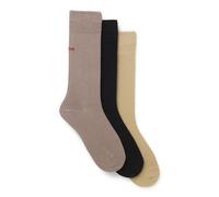 HUGO Three-pack of regular-length socks with logos - Style 3P RS UNI CC, 50493253 Beige / Brown / Black 5.5-8
