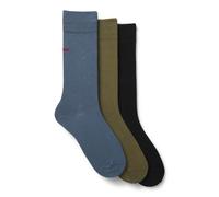 HUGO Three-pack of regular-length socks with logos - Style 3P RS UNI CC, 50493253 Black / Grey / Green 5.5-8