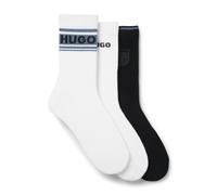 HUGO Three-pack of short-length logo socks - Style 3P QS NEW LOGO CC, 50553199 White / Blue 9-11