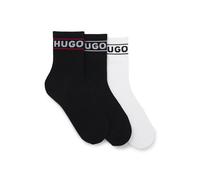 HUGO Three-pack of short-length socks with logo - Style 3P QSRIB SPORTY CC W, 50517669 White / Black 5.5-8