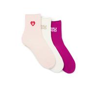 HUGO Three-pack of short-length socks with logo details - Style 3P SH HEART CC W, 50570082 Patterned 3-4.5