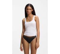 HUGO Three-pack of stretch-cotton briefs with lace trim - Style TRIPLET LACE BRIEF, 50557200 Black S