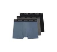 HUGO Three-pack regular-rise stretch-cotton boxer briefs - Style BOXERBR TRIPLET PACK, 50532613 Black / Grey / Blue M