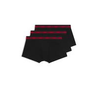 HUGO Mens Trunk Triplet Planet Three-Pack of Logo-Waistband Trunks in Stretch Cotton
