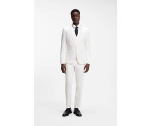 HUGO Three-piece extra-slim-fit suit in stretch-cotton seersucker - Style Arti/Hesten242V1X, 50559651 Natural 34R