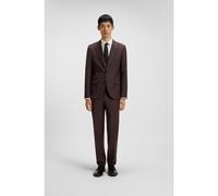 HUGO Three-piece slim-fit suit in stretch dobby - Style Henry/Getlin242V2X, 50550124 Dark Red 34R