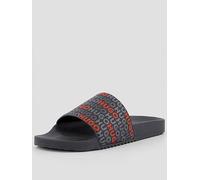 HUGO Timein All Over Logo Sliders, Black, Size 12, Men Black