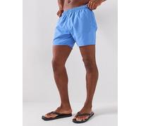 HUGO Tonal Debossed Logo Swim Shorts, Bright Blue, Size L, Men Bright Blue