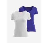 HUGO Twin Basic Short Sleeve T-Shirt White Blue Women (2 units) - XS