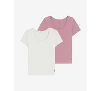 HUGO Twin RN Short Sleeve T-Shirt White Pink Women (2 Units) - XS