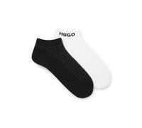 HUGO Two-pack of ankle-length socks with logo intarsia - Style 2P AS AARON CC, 50553167 White / Black 5.5-8
