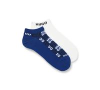HUGO Two-pack of ankle-length socks with logo intarsia - Style 2P AS AARON CC, 50553167 White / Dark Blue 9-11