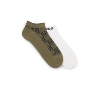 HUGO Two-pack of ankle-length socks with logo intarsia - Style 2P AS AARON CC, 50553167 White / Green 9-11