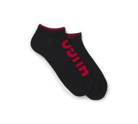 HUGO Two-pack of cotton-blend ankle socks with logos - Style 2P AS LOGO CC W, 50469274 Black 3-4.5