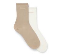 HUGO Two-pack of regular-length cotton-blend logo socks - Style 2P RS UNI LOGO CC W, 50566511 Light Brown 3-4.5