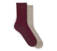 HUGO Two-pack of regular-length socks with leopard details - Style 2P RS LEO LOGO CC W, 50543172 Bordeaux 5.5-8