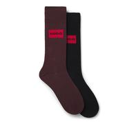 HUGO Two-pack of regular-length socks with logo labels - Style 2P RS RED LABEL CC, 50543167 Brown / Black 5.5-8