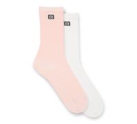 HUGO Two-pack of regular-length socks with stacked logos - Style 2P RS MICROLOVE CC W, 50553600 light pink 5.5-8