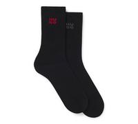 HUGO Two-pack of short socks with stacked logos - Style 2P RS UNI LOGO CC W, 50549831 Black 5.5-8