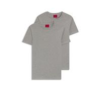 HUGO Two-pack of slim-fit T-shirts in stretch cotton - Style HUGO-Round, 50325440 Light Grey XXL