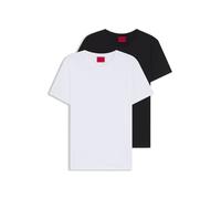 HUGO Two-pack of slim-fit T-shirts in stretch cotton - Style HUGO-Round, 50325440 White / Black S