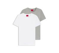 HUGO Two-pack of slim-fit T-shirts in stretch cotton - Style HUGO-Round, 50325440 White / Light Grey S