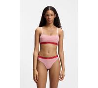 HUGO Two-pack of stretch-cotton bralettes - Style TWIN BRALETTE DESIGN, 50545712 Black / Pink XL