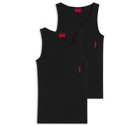 HUGO Two-pack of stretch-cotton tank tops with logo - Style TANK TOP TWIN PACK, 50469778 Black S