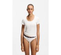 HUGO Two-pack of underwear T-shirts in stretch cotton - Style TWIN T-SHIRT RN, 50545688 White / Pink XS