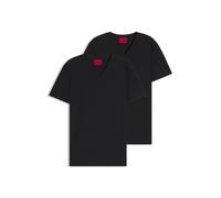 HUGO Two-pack of V-neck T-shirts in stretch cotton - Style HUGO-V, 50325417 Black XS