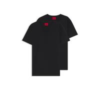 HUGO Two-pack of V-neck T-shirts in stretch cotton - Style HUGO-V, 50325417 Black XXXL