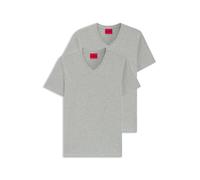 HUGO Two-pack of V-neck T-shirts in stretch cotton - Style HUGO-V, 50325417 Light Grey XL