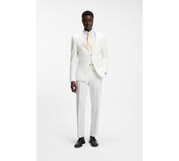 HUGO Two-piece slim-fit suit in cotton and linen - Style Henry-Getlin253X, 50568122 White 42L