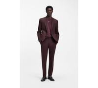 HUGO Two-piece slim-fit suit in wool-blend poplin - Style Henry/Getlin232X, 50547345 Dark Brown 34R