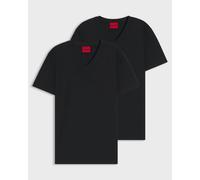 HUGO-V 2-Pack Mens V-Neck T-Shirts in Stretch Cotton - Black 001 - Black 001 - XL
