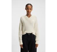 HUGO V-neck sweater with rear Happy HUGO heart - Style Scutie_B, 50543059 Natural L