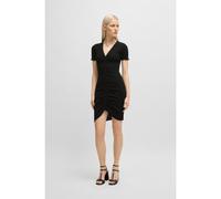 HUGO V-neck tube dress with gathered front - Style Slisery, 50538138 Black XL