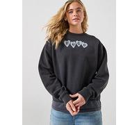 HUGO Cotton-terry sweatshirt with heart logo - Style Deroxina_8, 50555824 Black XS