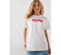 HUGO Vintage Heart T-Shirt, White, Size S, Women White